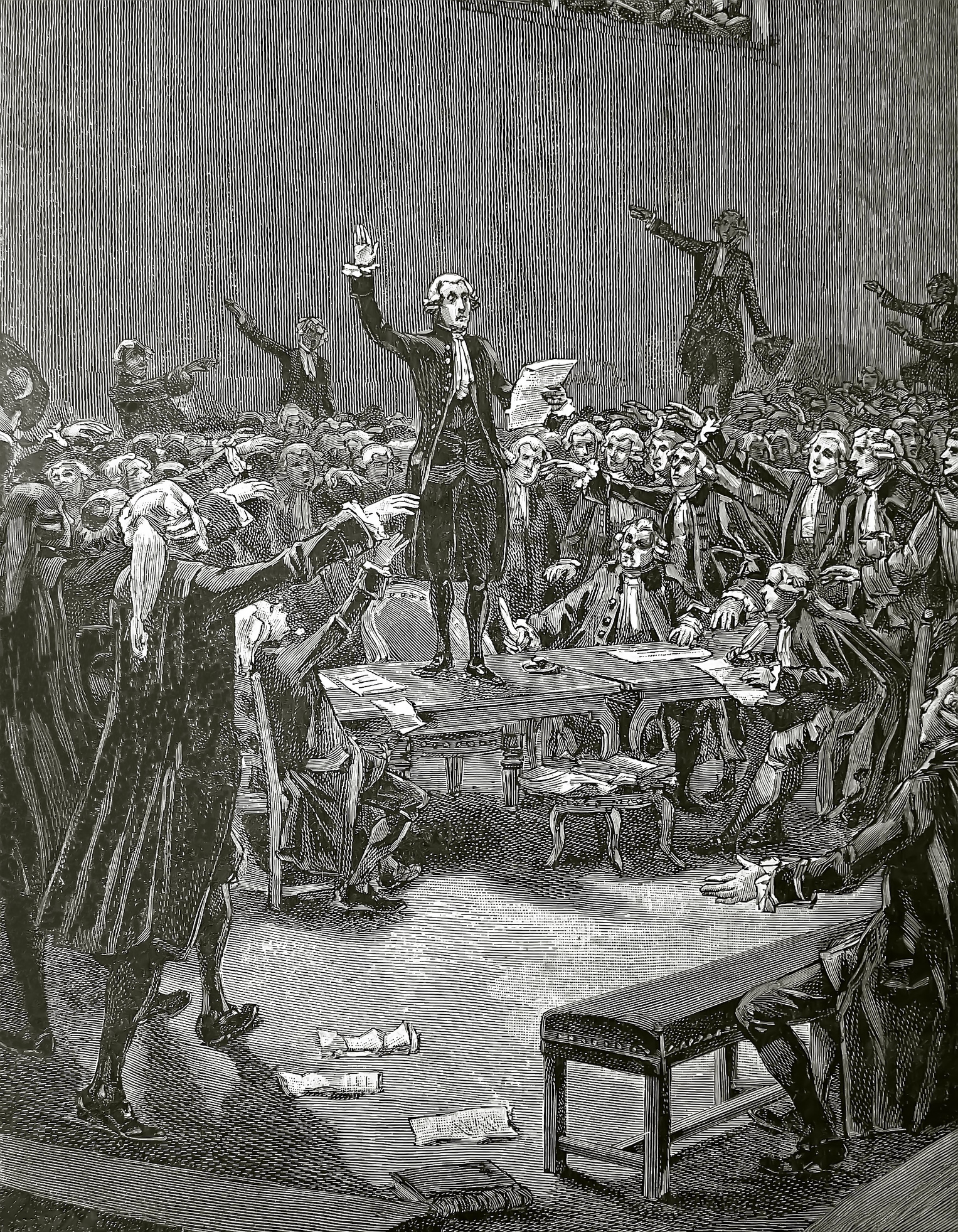 El "Serment du Jeu de Paume", grabado de Faizan y Navellier de 1890. Revolución francesa