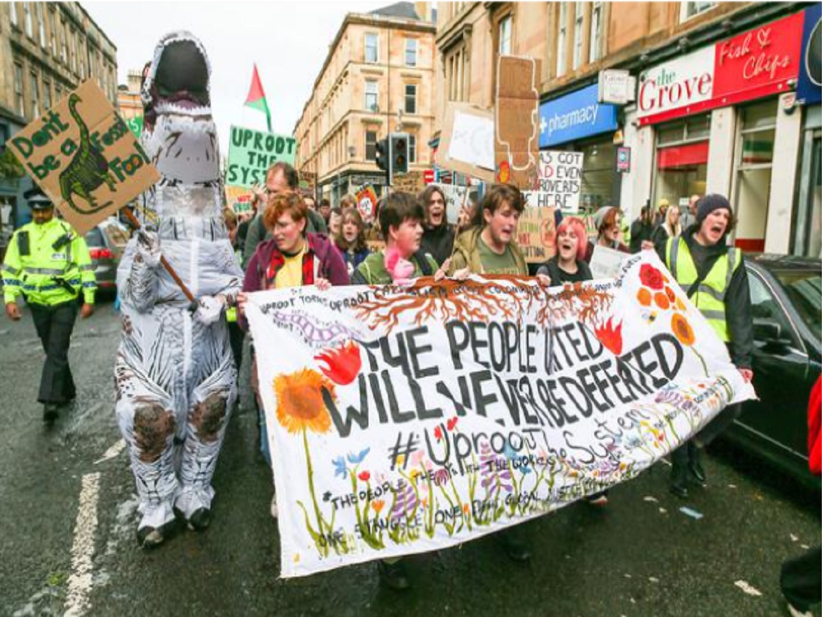 Manifestación en Glasgow, octubre de 2022