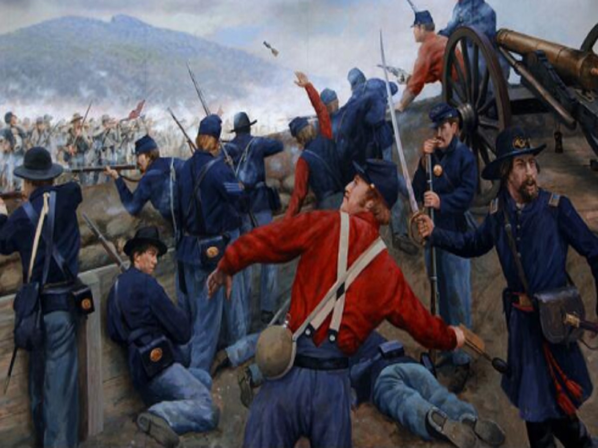 Batalla de Pilot Knob, 1864. Mural de Don Gray