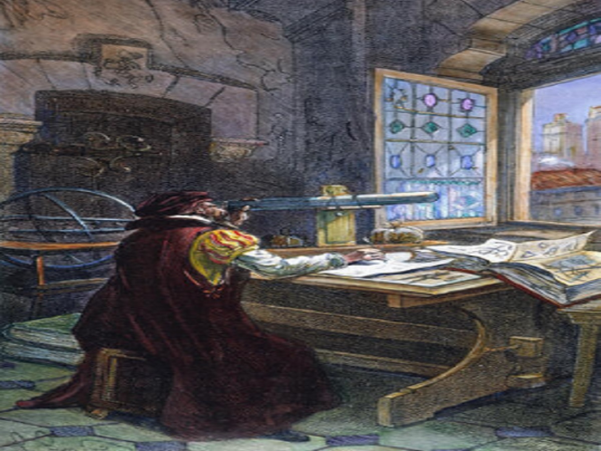 Galileo con su telescopio