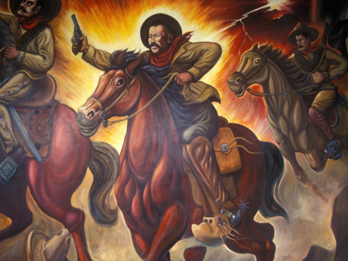 Mural de Pancho Villa a caballo