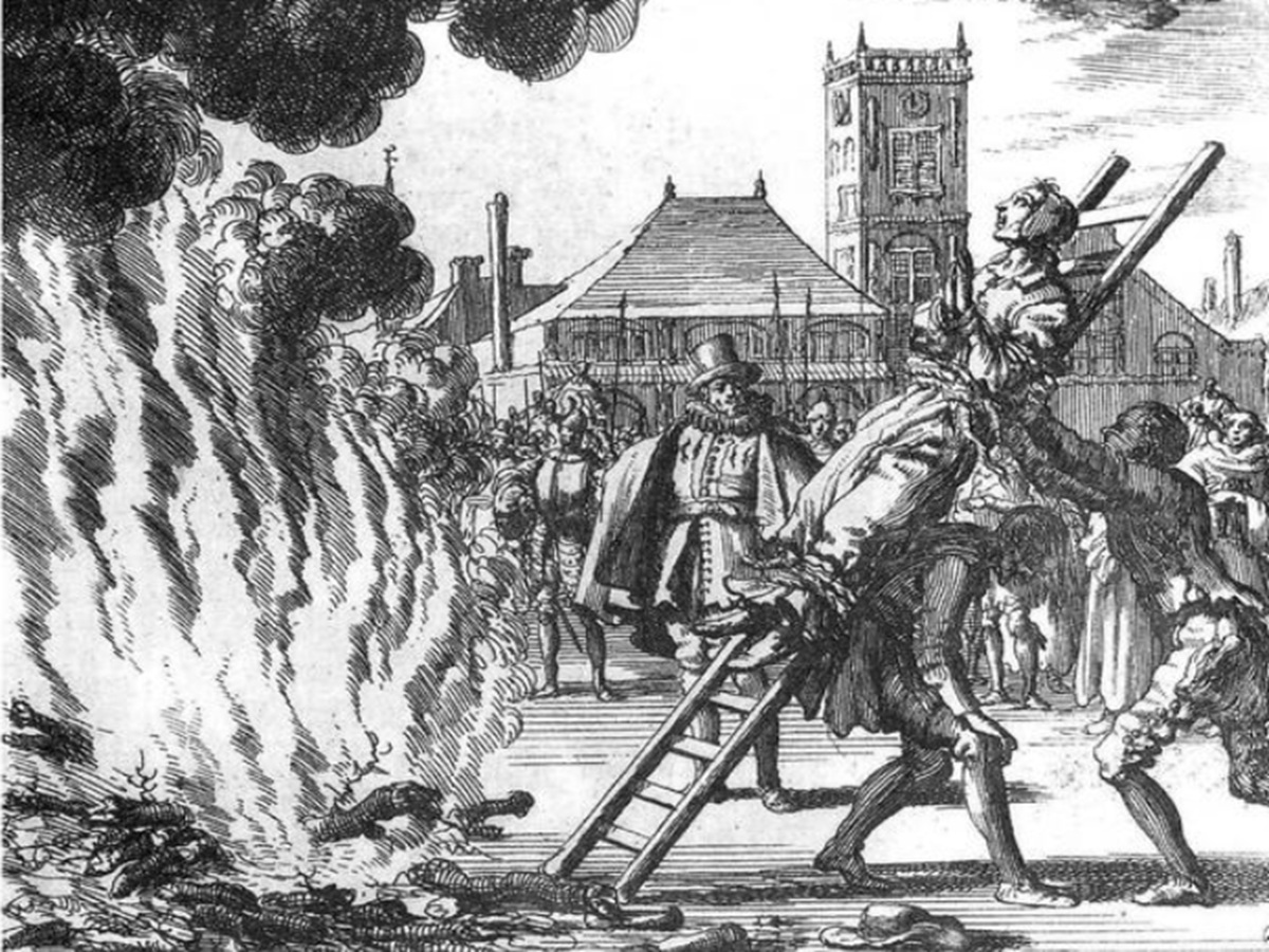 Alegoría de hoguera durante la Inquisición
