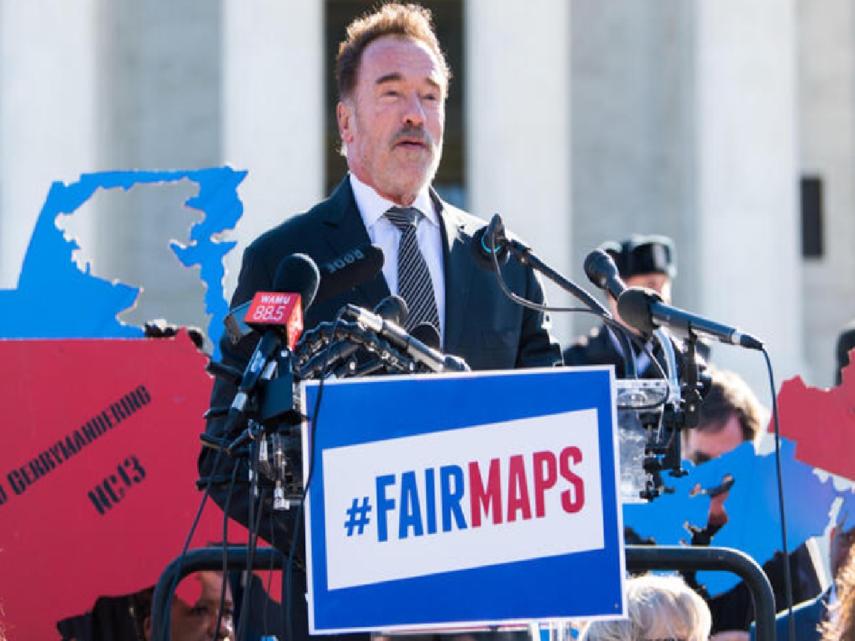 Arnold Schwarzenegger reclamando distritos justos en Washington, Marzo de 2019