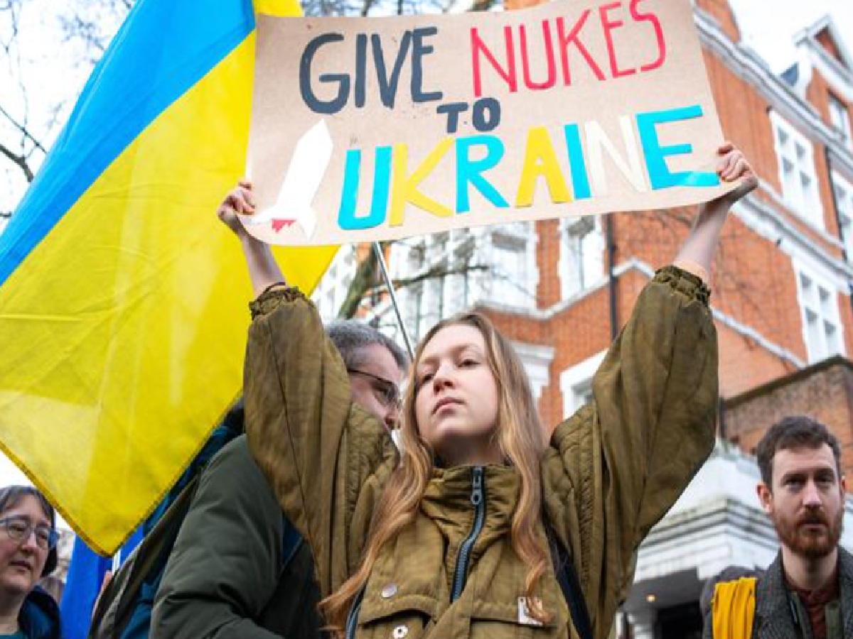 Manifestación a favor de Ucrania, Londres, Febrero 2022