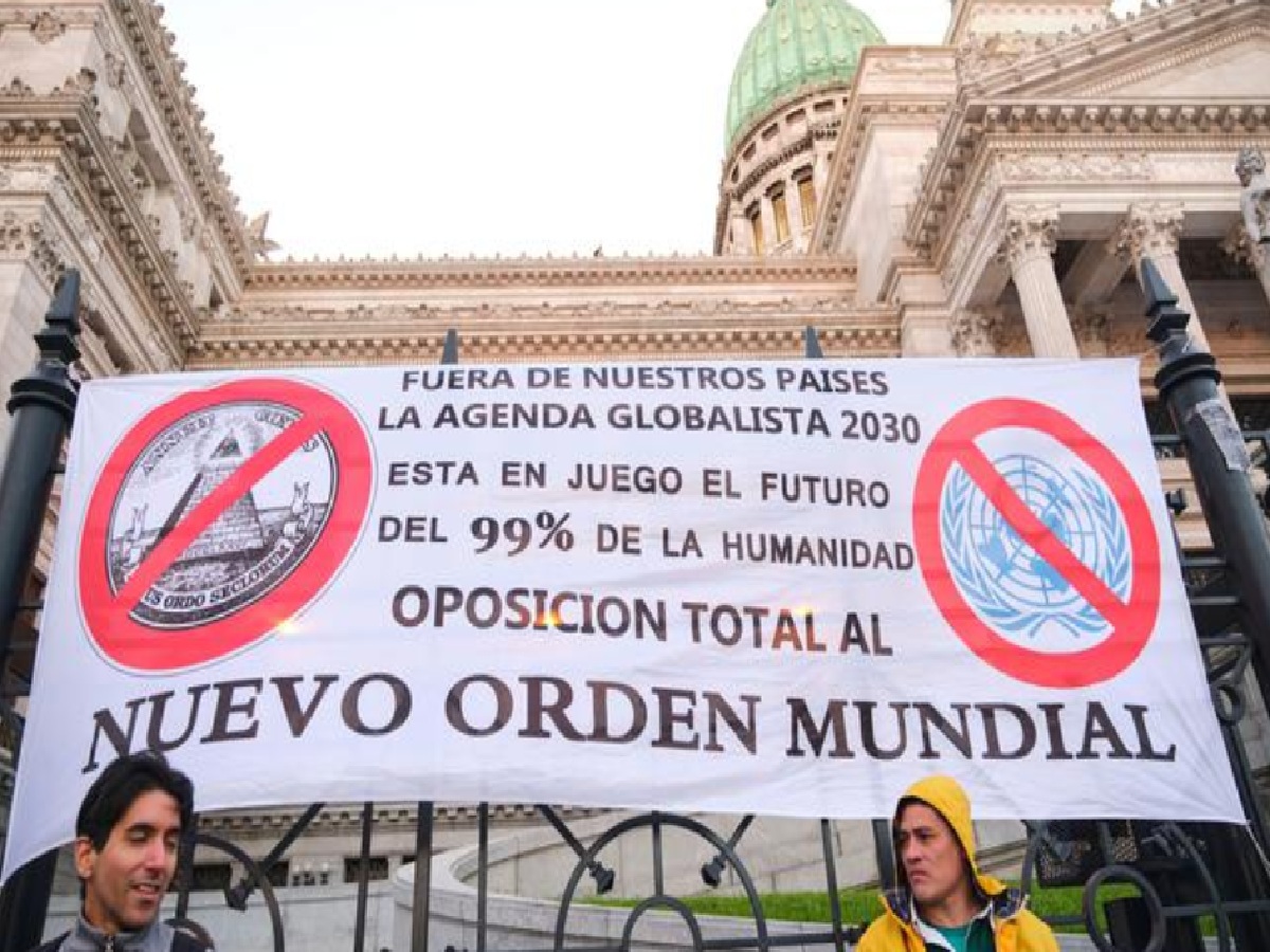 Manifestación contra la Agenda 2030 en Buenos Aires, septiembre de 2021