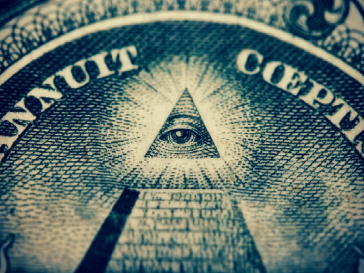 Ojo de los illuminati en el dólar (Teorías de la conspiración)