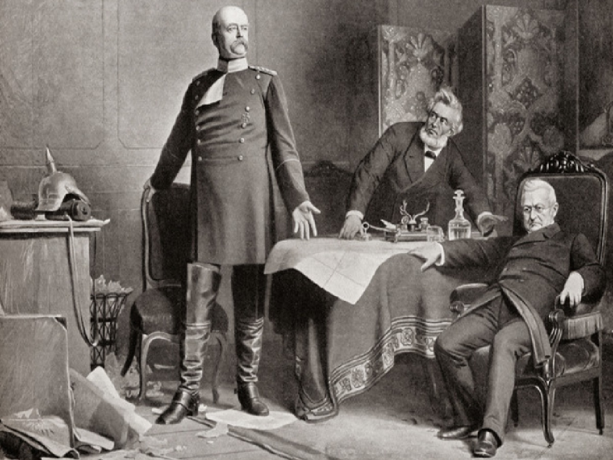 Otto von Bismarck en Versalles. Figura central en la reunificación de Alemania. 1871