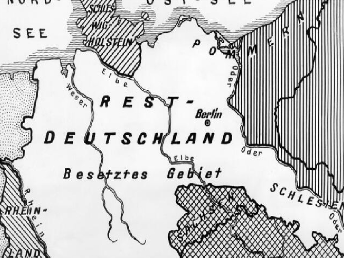 Mapa sobre la posible división de Alemania después de la IIGM